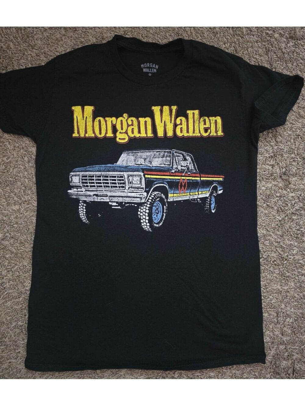 Morgan Wallen Black Graphic T-Shirt with Truck Print Size Small